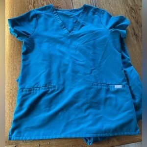 Turquoise figs scrubs set